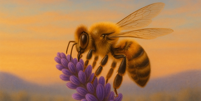 Honey Bees on Flower