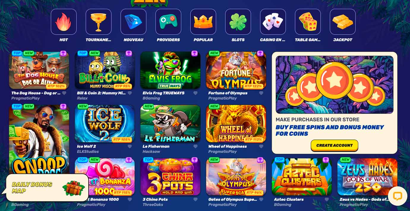 Capture d'écran des jeux casino Gamblezen